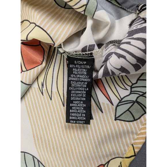 Good Vibes Shirt Small Men's Vintage Stretch Button Down All Over Print Tropical - Picture 7 of 7